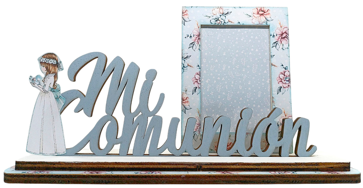 MARCO FOTO MADERA AZUL