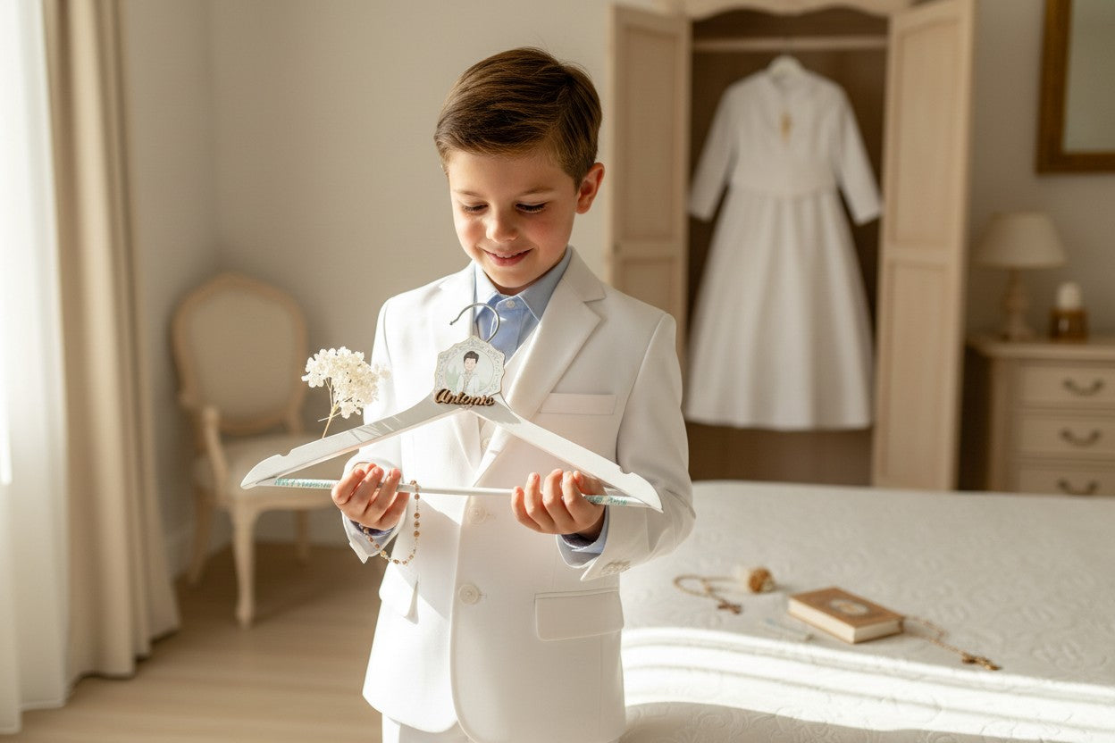 Percha Comunión Niño Beige