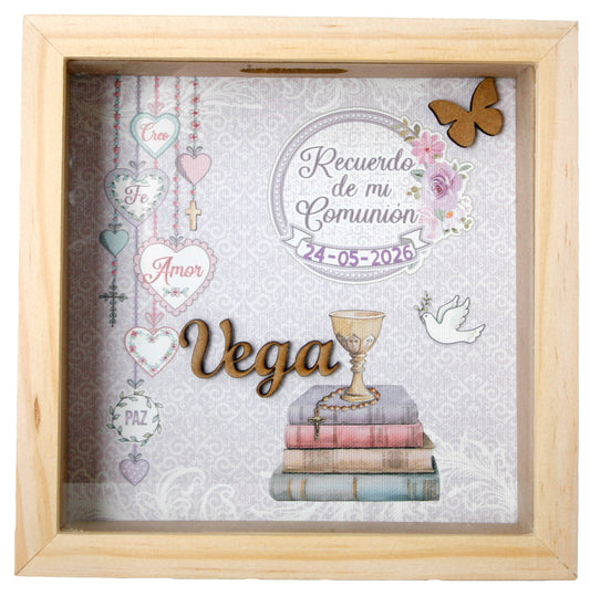 Hucha Comunión Morada