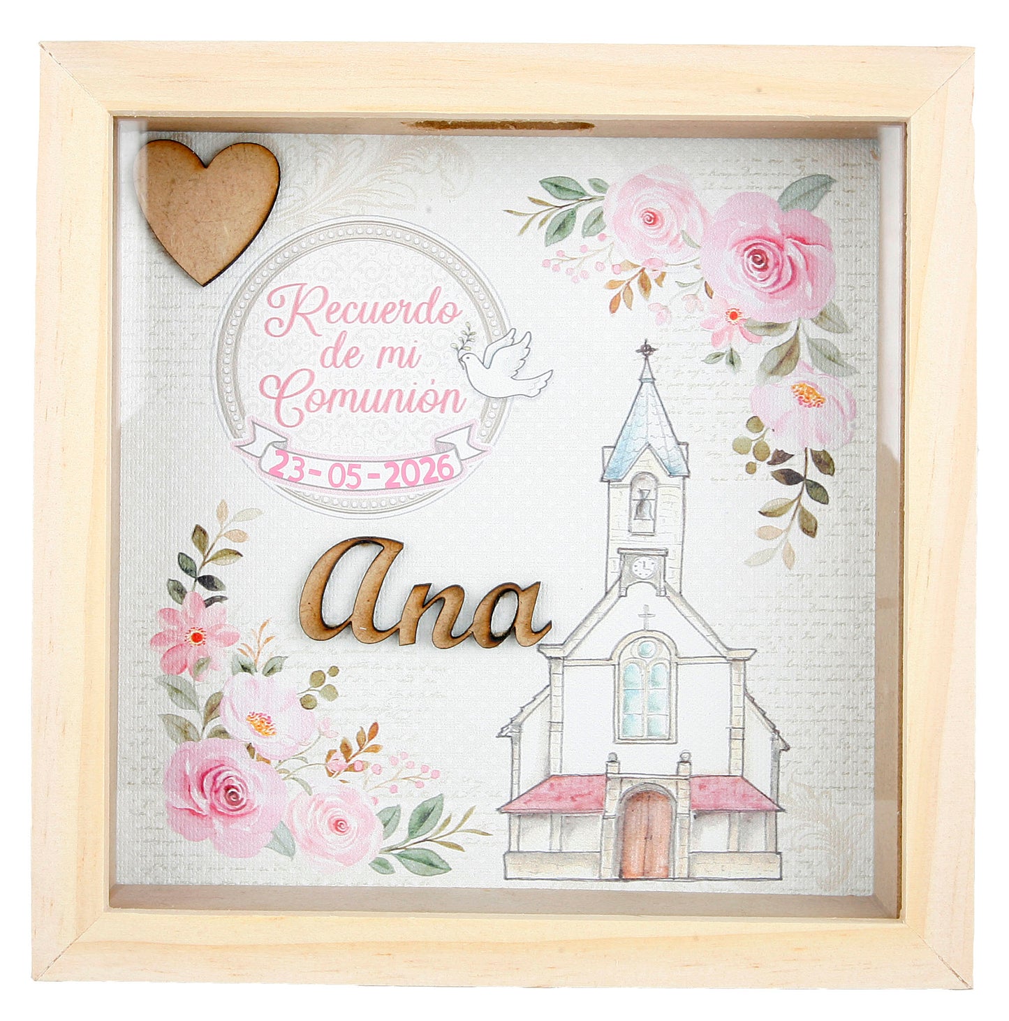 Hucha Comunión Rosa