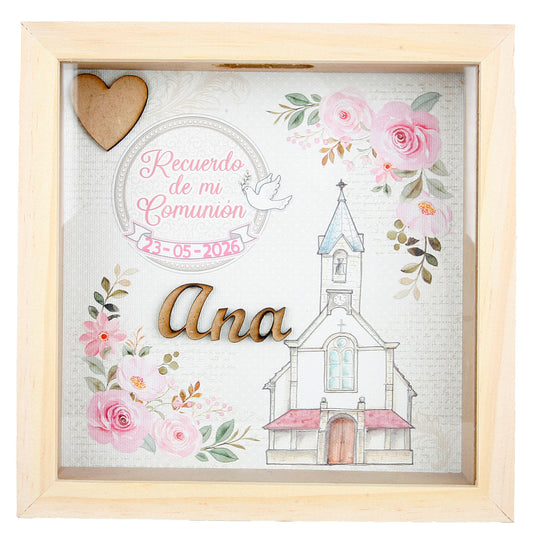Hucha Comunión Rosa