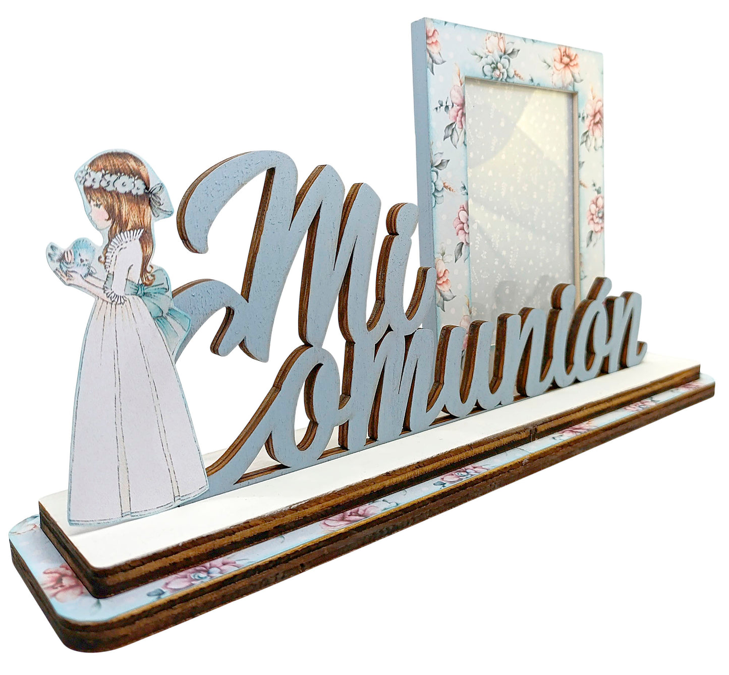 MARCO FOTO MADERA AZUL