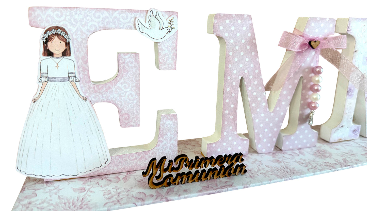 NOMBRE MADERA COMUNION 17