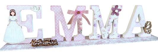 NOMBRE MADERA COMUNION 17