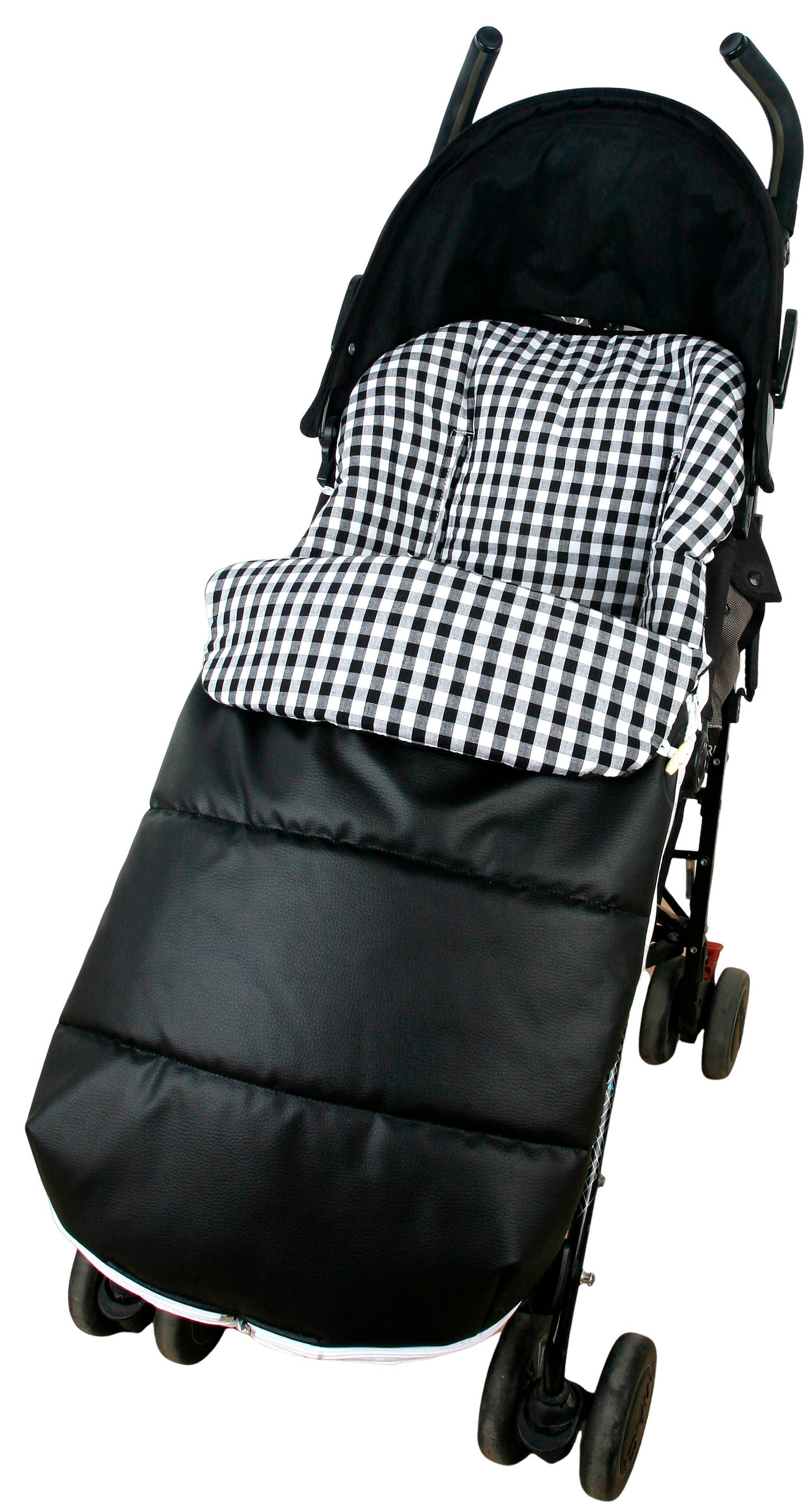 Saco Silla Paseo Universal Cuadro Vichy, Saco Carrito Bebe, Desmontable con Cremallera, Algodón, Transpirable