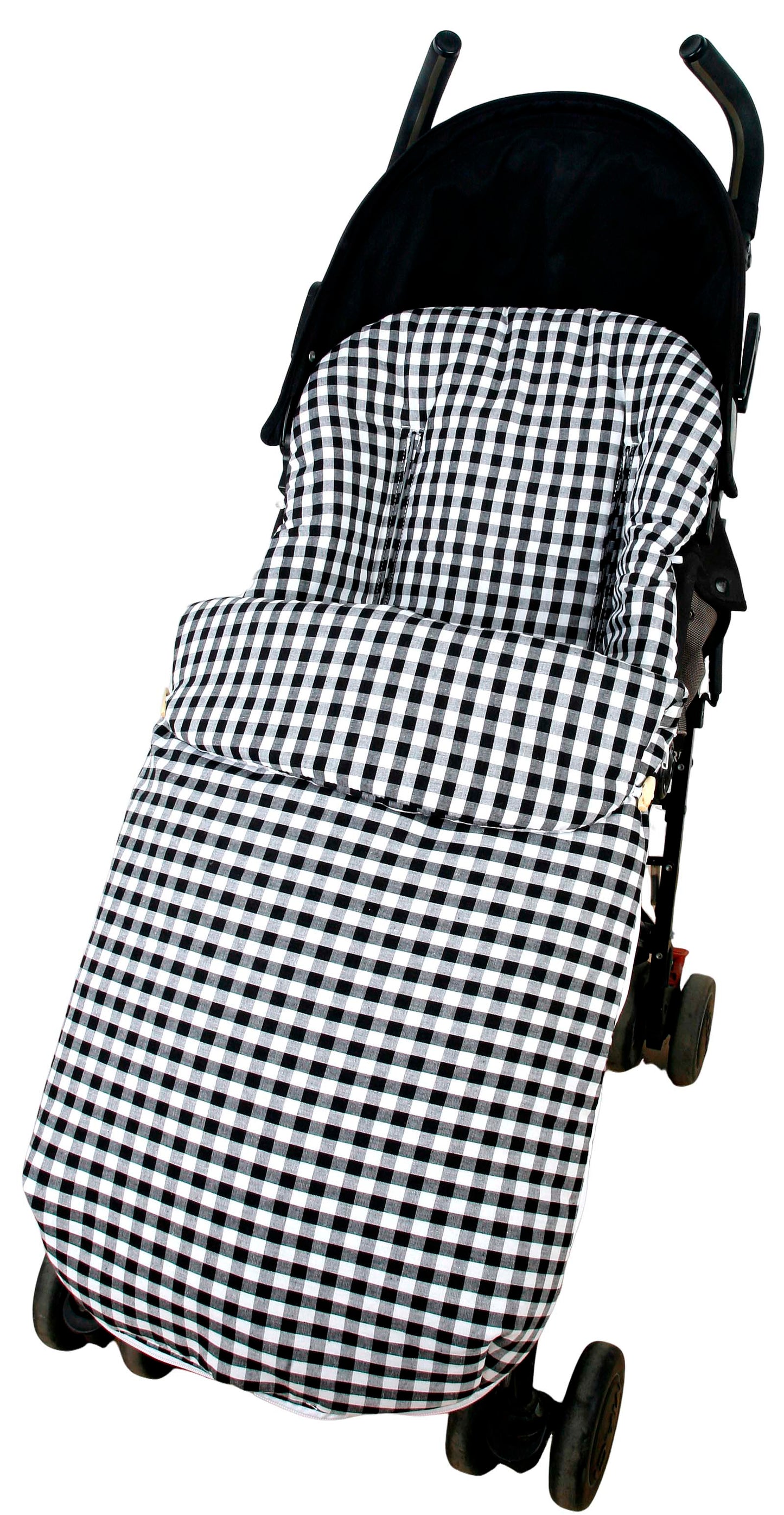 Saco Silla Paseo Universal Cuadro Vichy, Saco Carrito Bebe, Desmontable con Cremallera, Algodón, Transpirable