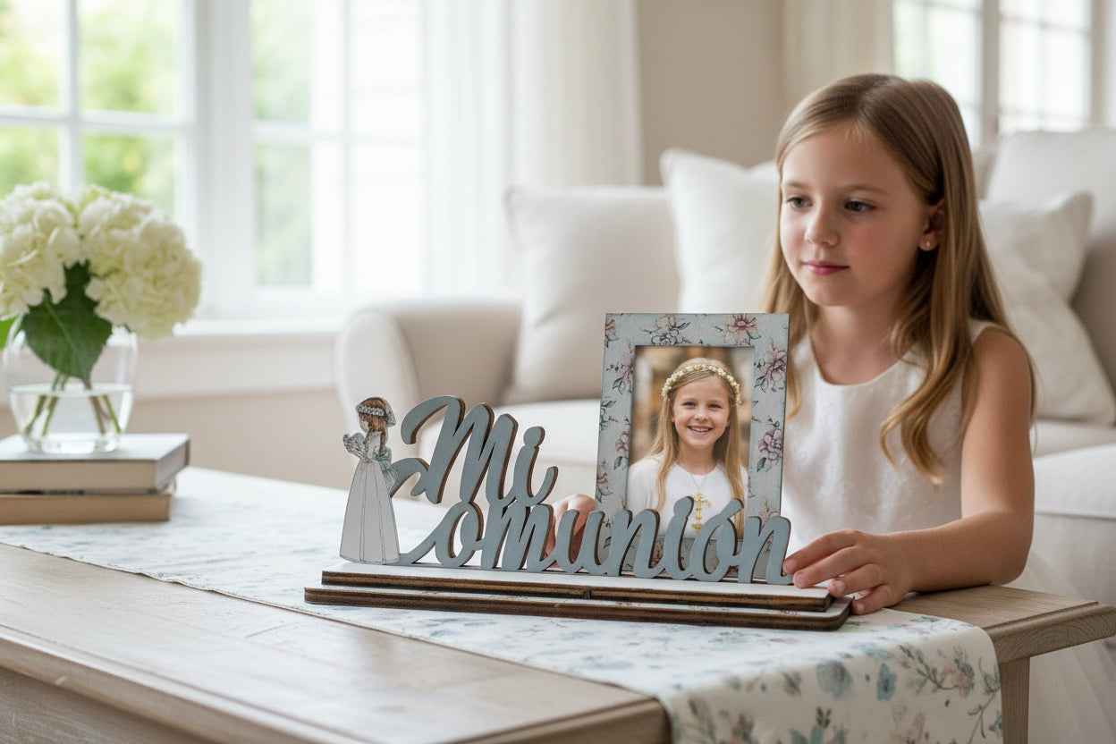 MARCO FOTO MADERA AZUL