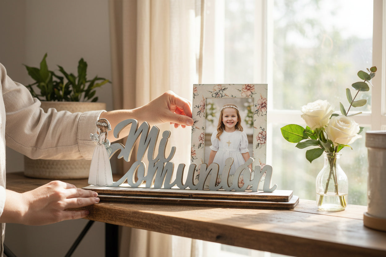 MARCO FOTO MADERA AZUL